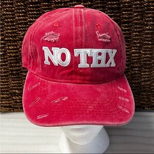 NO THX Distressed Dad Hat - The Ultimate Casual Cool RED
